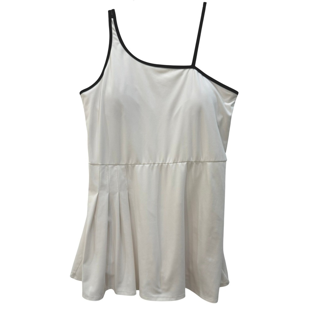 All in Motion White Asymmetrical Active Dress with Built-in Shorts Size XXL